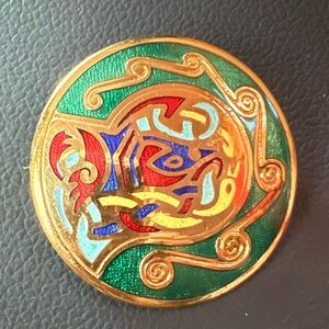 Tara Ware LTD Ireland Celtic Enamel Bird Brooch VIntage